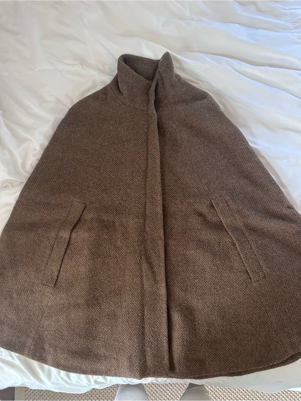 Eileen Fisher Brown Textured cashmere Cape